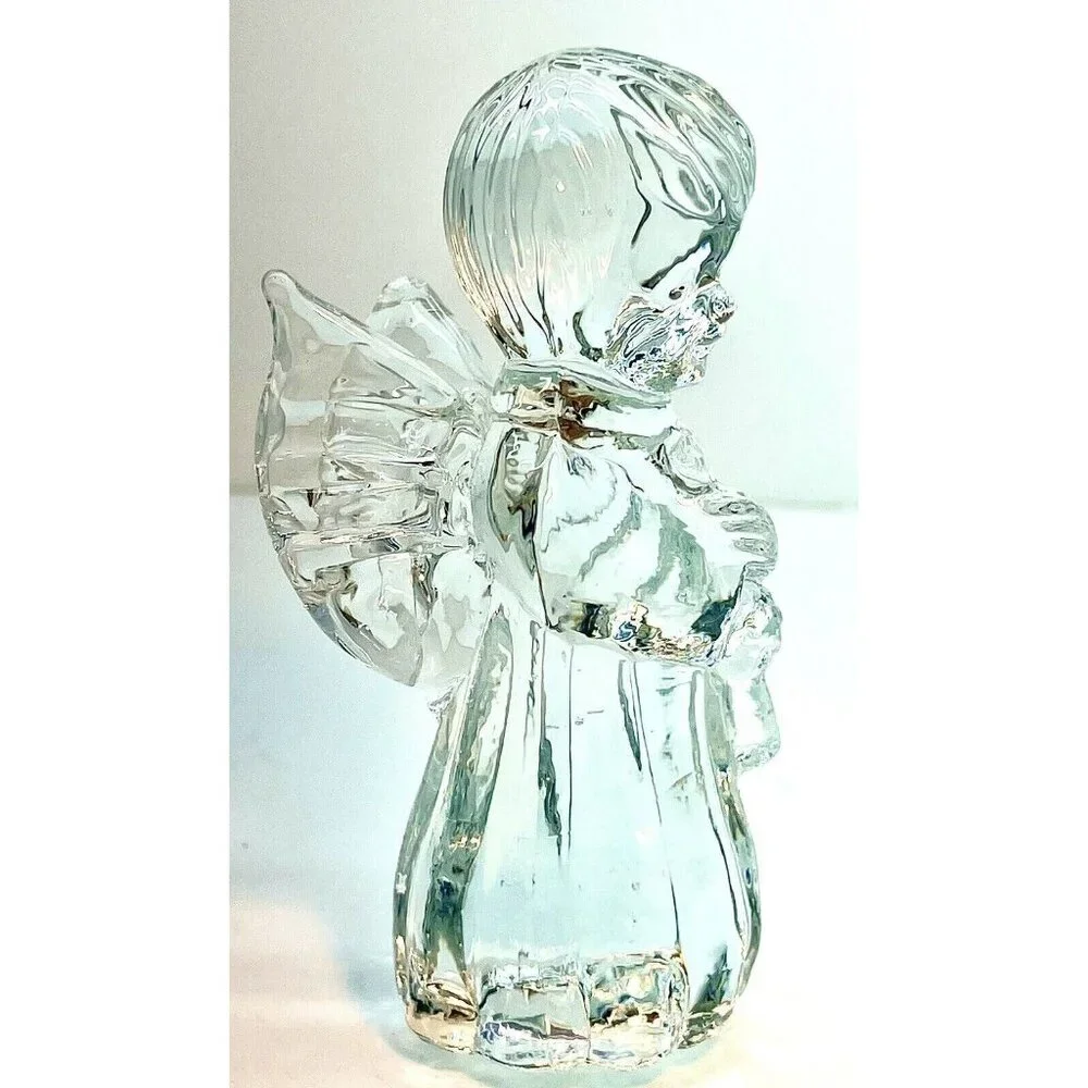 Vintage Christmas Nativity Angel Crystal Figurine Sculpture Brilliant 4